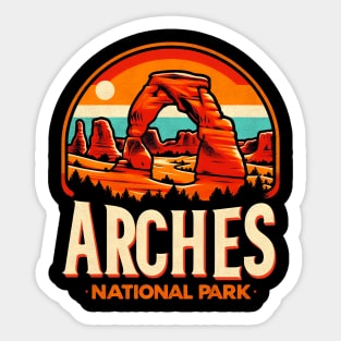 Arches National Park (Utah) Moab Utah Arches Vintage Sunset Sticker